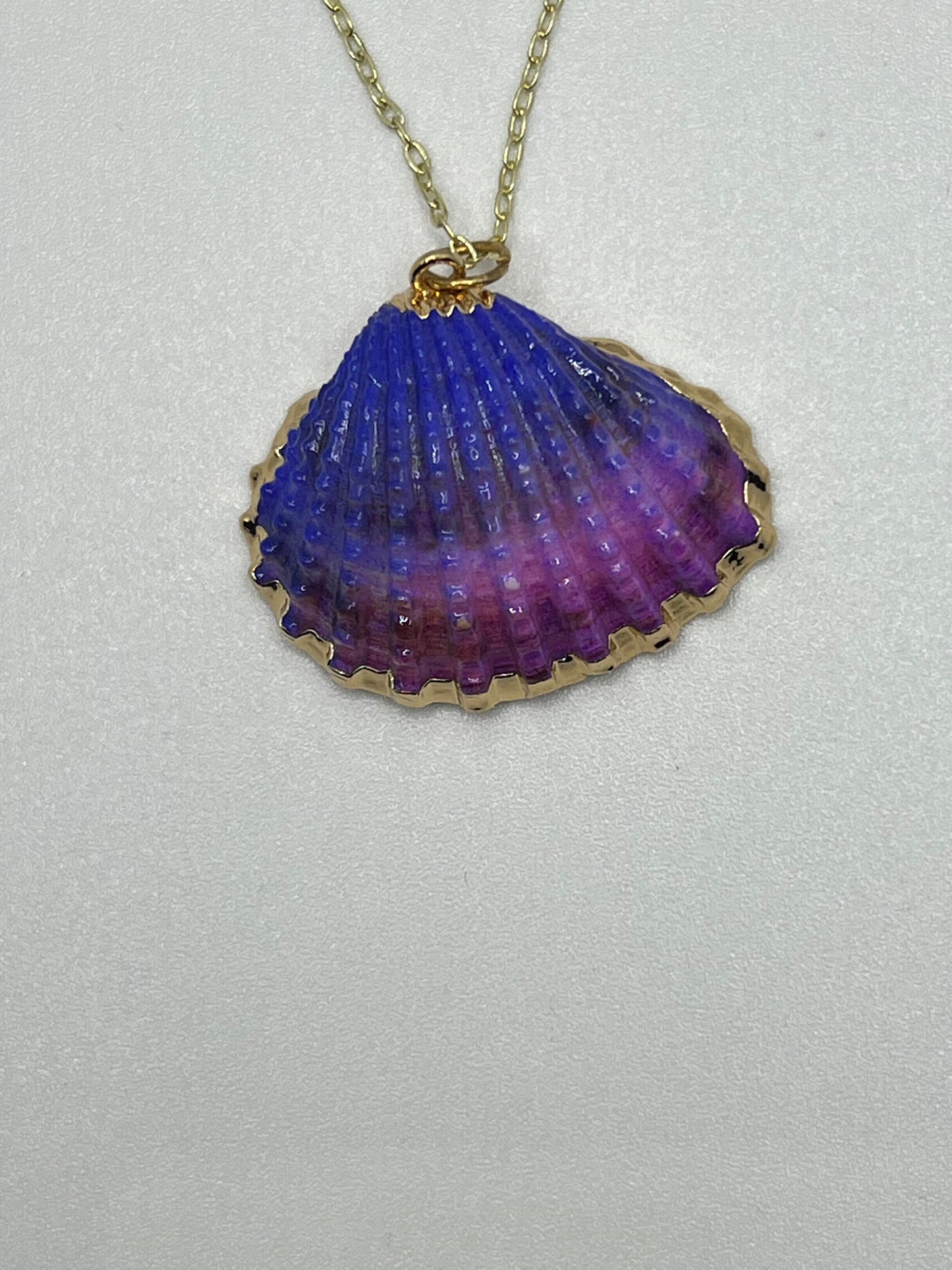 Hand painted seashell charm necklace