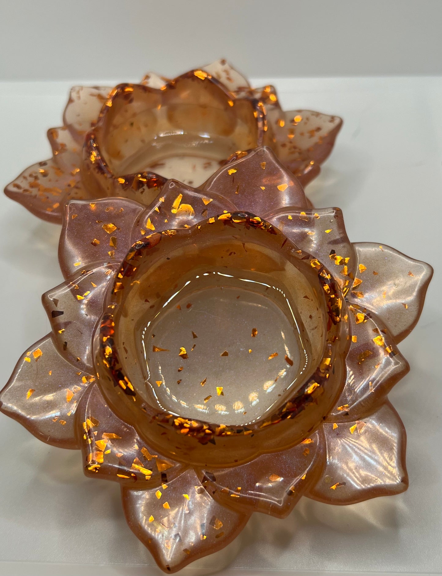 Lotus Flower Tea Light Holders (set of 2)