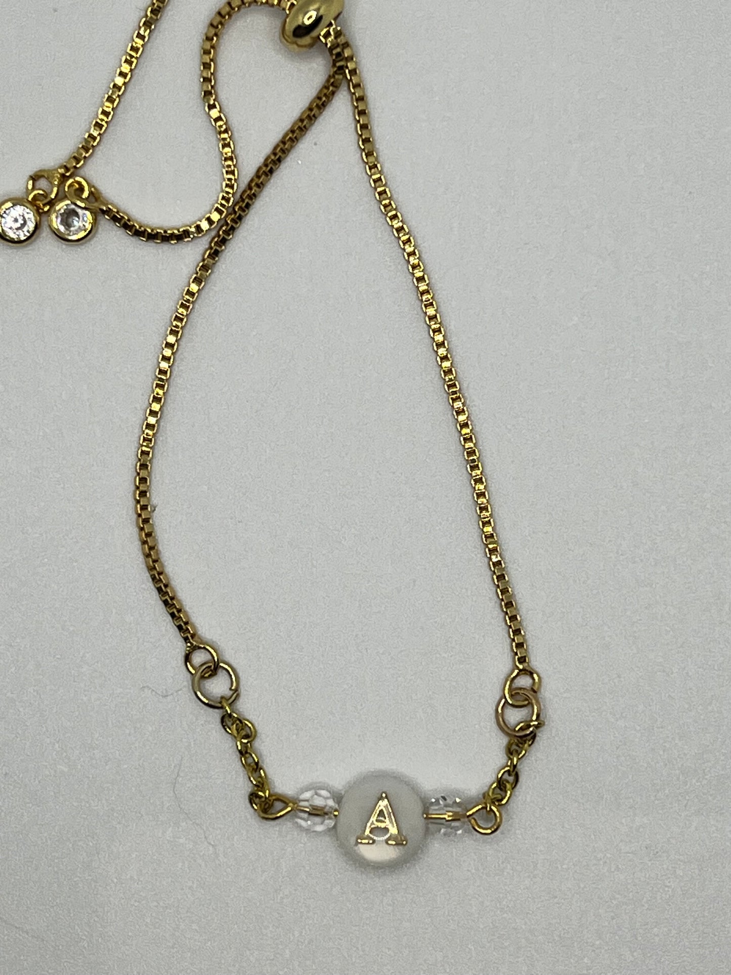Custom Initial and Crystal Bracelet