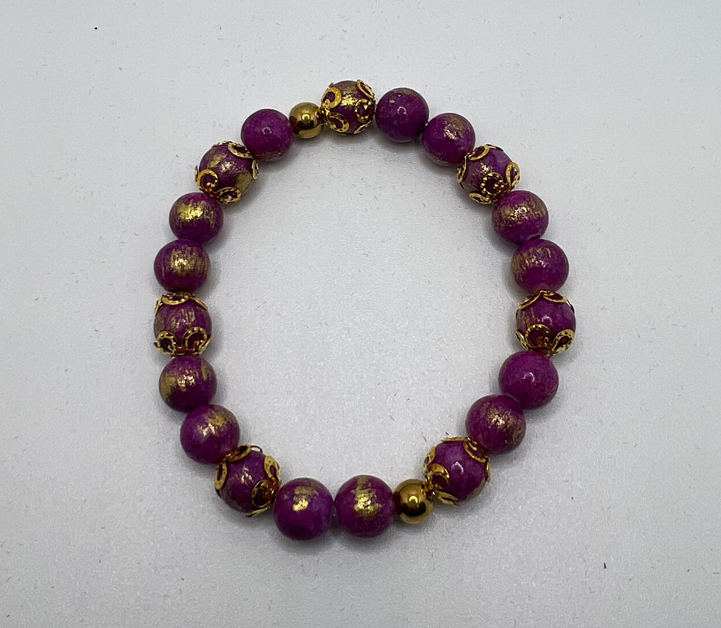 Purple and Gold Lapis Lazuli Stretch Bracelet