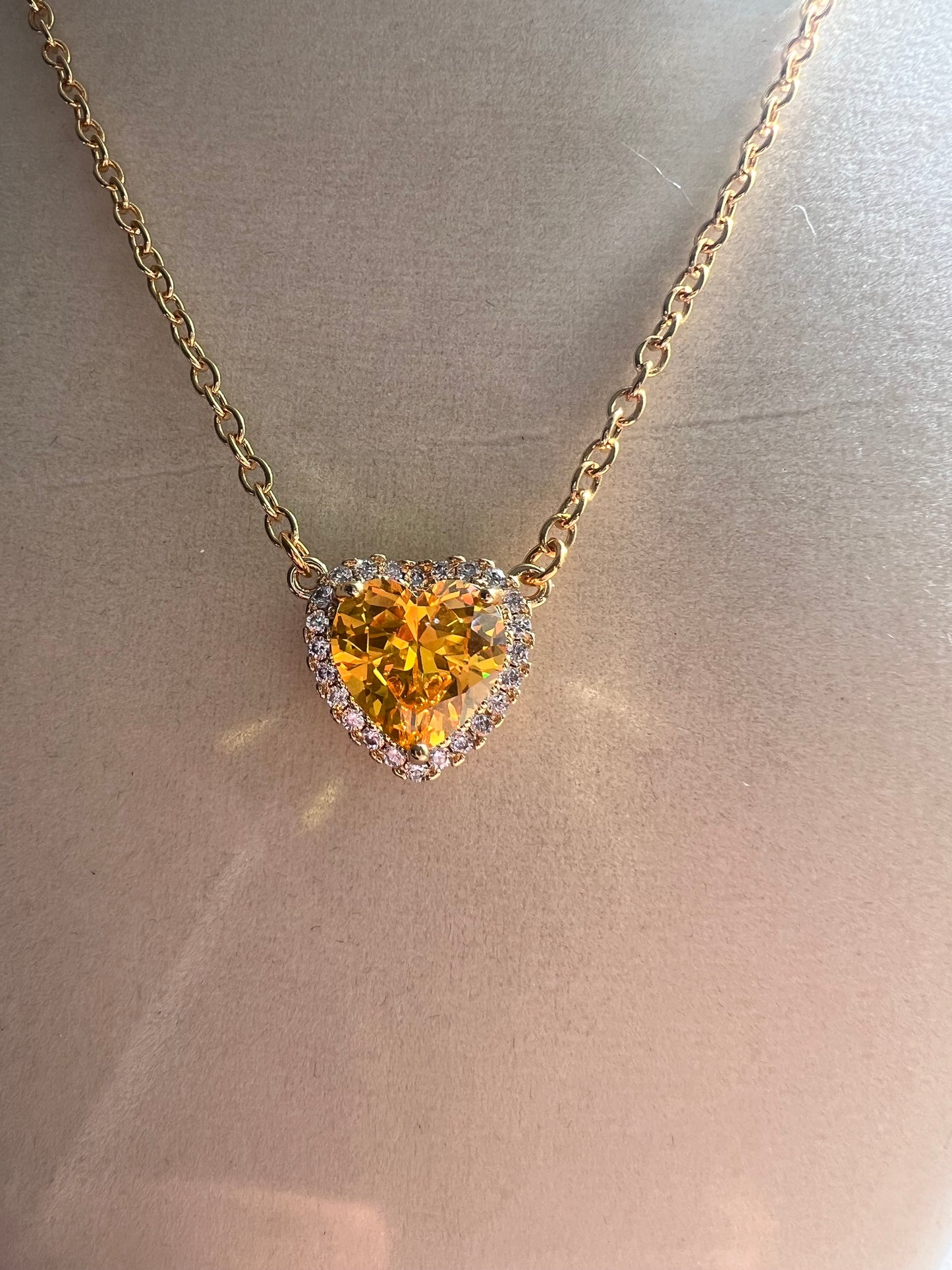 Citrine Heart Necklace