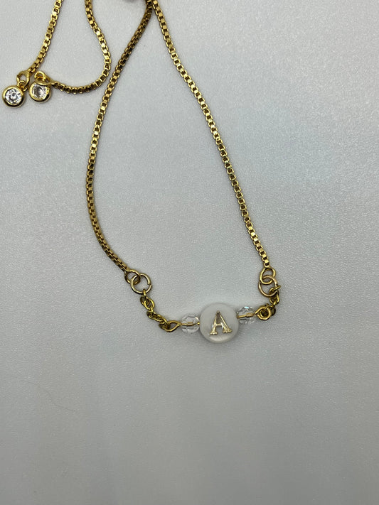 Custom Initial and Crystal Bracelet