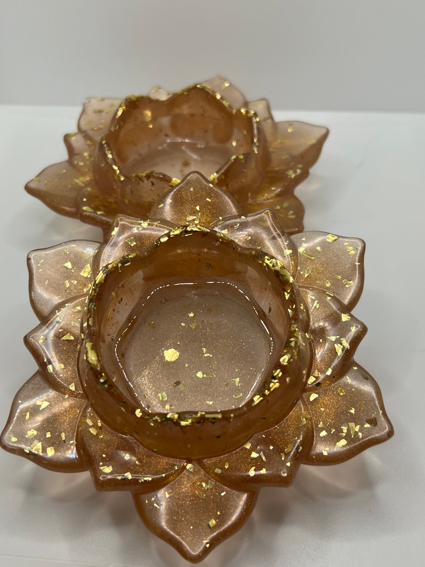 Lotus Flower Tea Light Holders (set of 2)