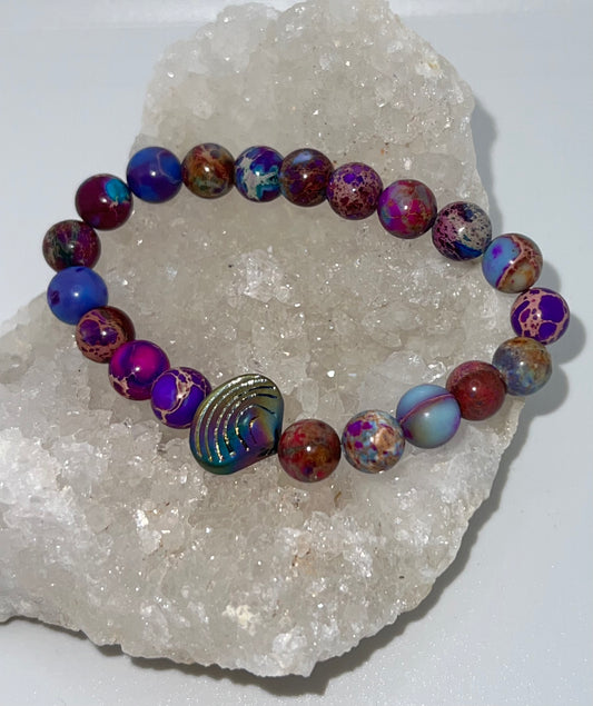 Galaxy Gemstone Seashell Stretch Bracelet