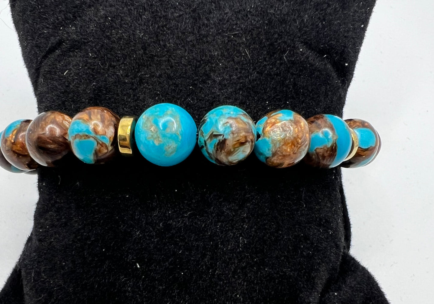 Bronzite Turquoise Stretch Bracelet