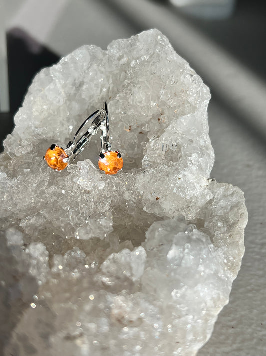 Neon Orange Dangle Earrings