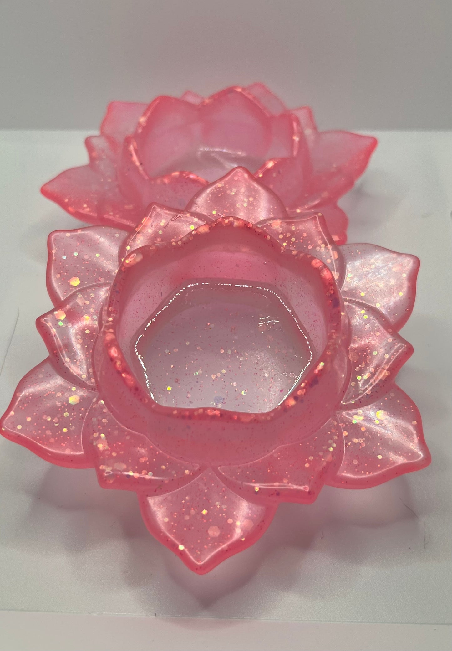 Glow in the Dark Lotus Flower Tea Light Holders (set of 2)