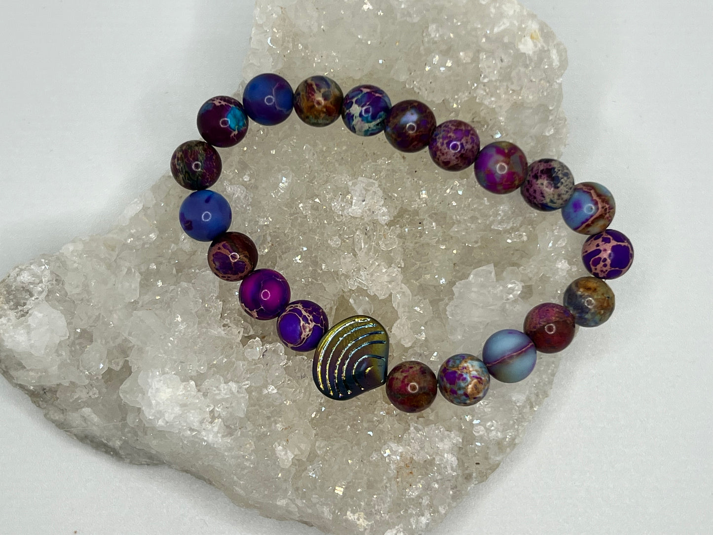 Galaxy Gemstone Seashell Stretch Bracelet