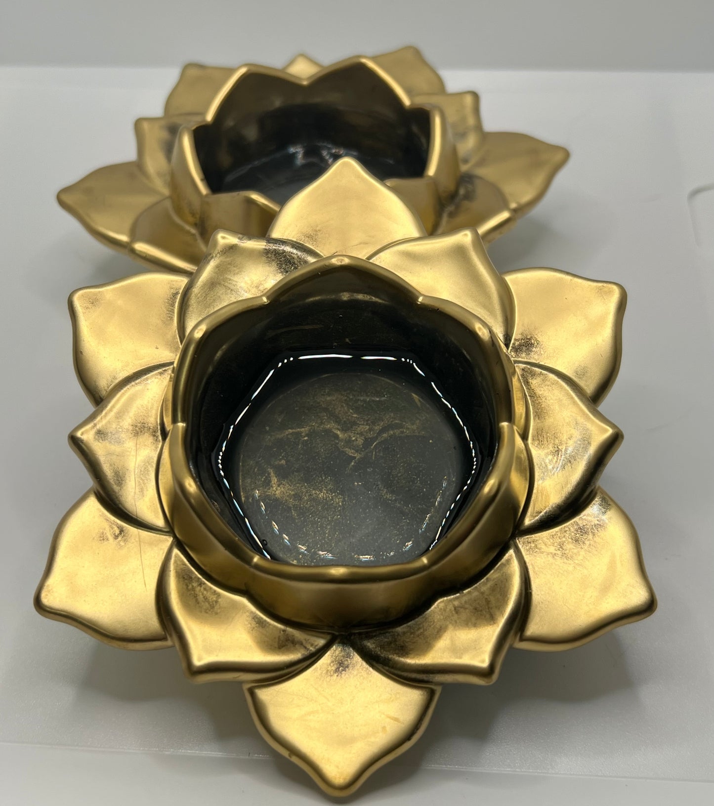 Lotus Flower Tea Light Holders (set of 2)