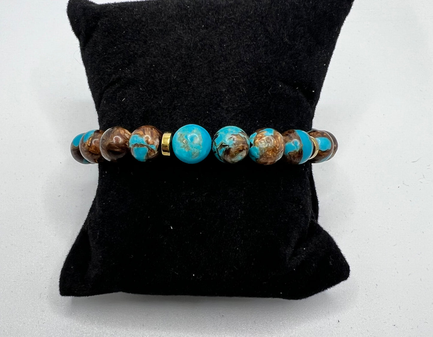 Bronzite Turquoise Stretch Bracelet