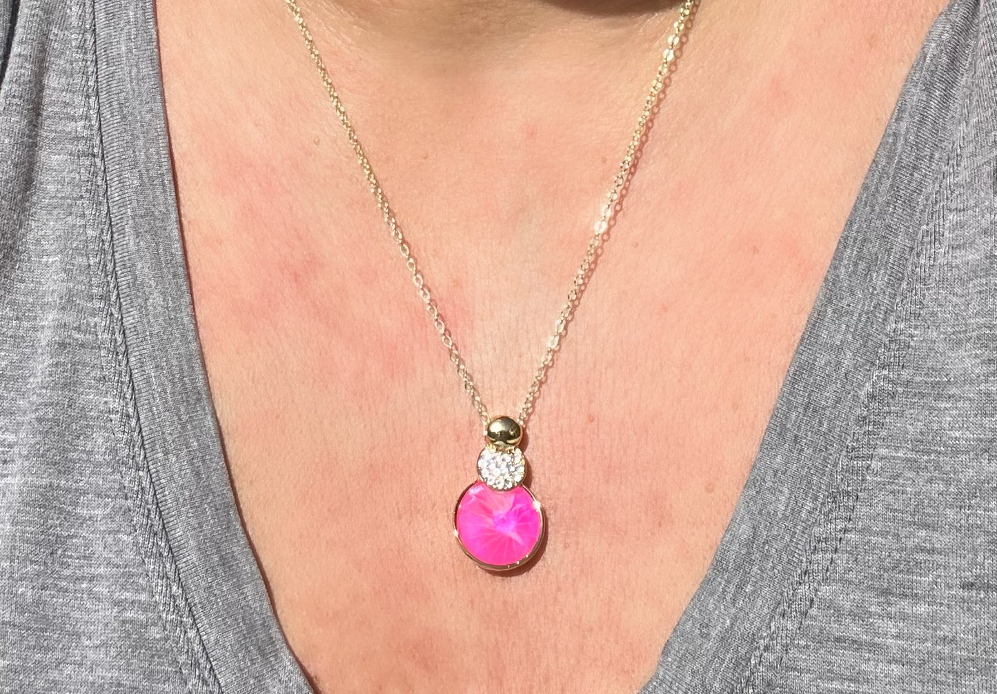Ultra Pink Crystal Necklace