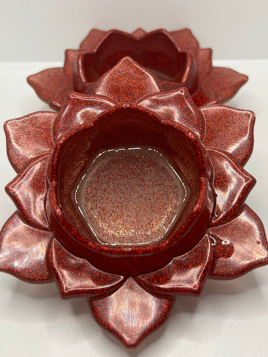 Lotus Flower Tea Light Holders (set of 2)