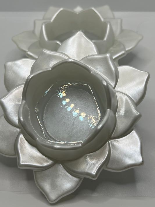 Lotus Flower Tea Light Holders (set of 2)
