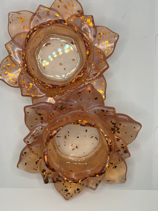 Lotus Flower Tea Light Holders (set of 2)