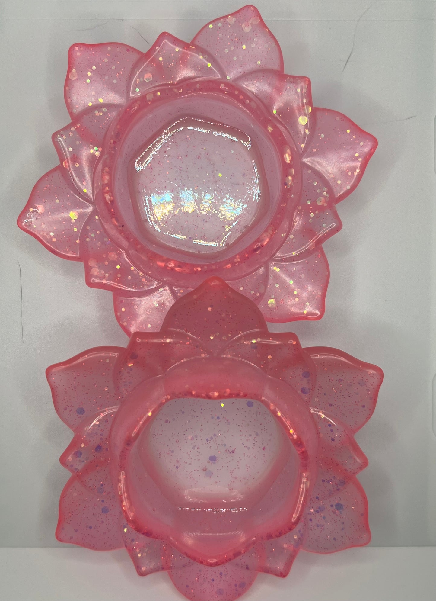 Glow in the Dark Lotus Flower Tea Light Holders (set of 2)