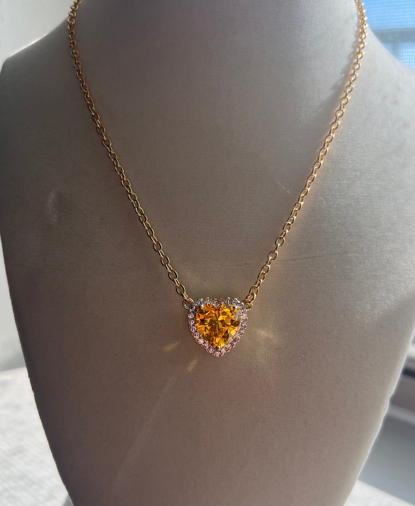 Citrine Heart Necklace