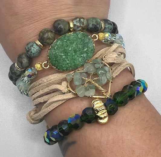 Gorgeous Green Bracelet Stack